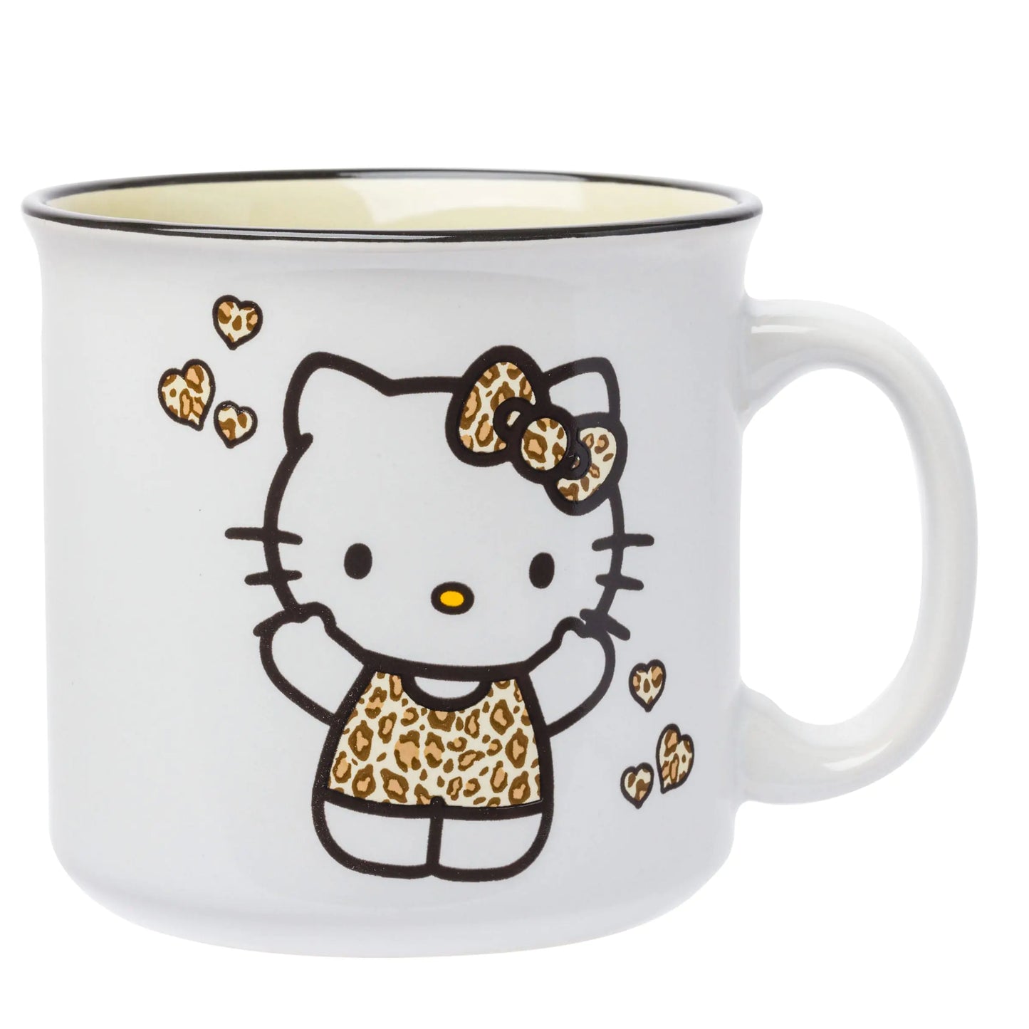 Silver Buffalo Sanrio Hello Kitty Leopard Outfit Ceramic Camper Mug 20 Ounces