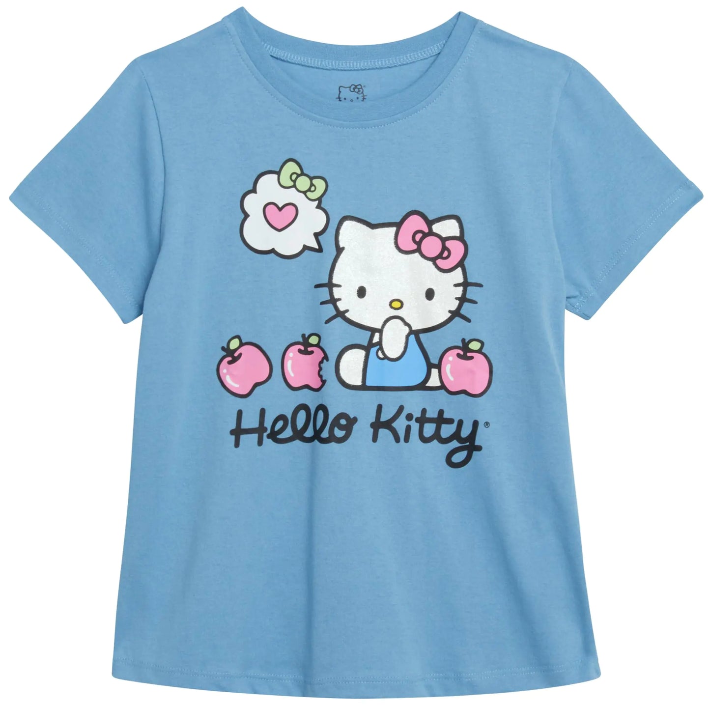 Hello Kitty Girls T-Shirt - Short Sleeve Hello Kitty Graphic T Shirts for Girls (4-12) Size 5/6 Blue Hello Kitty